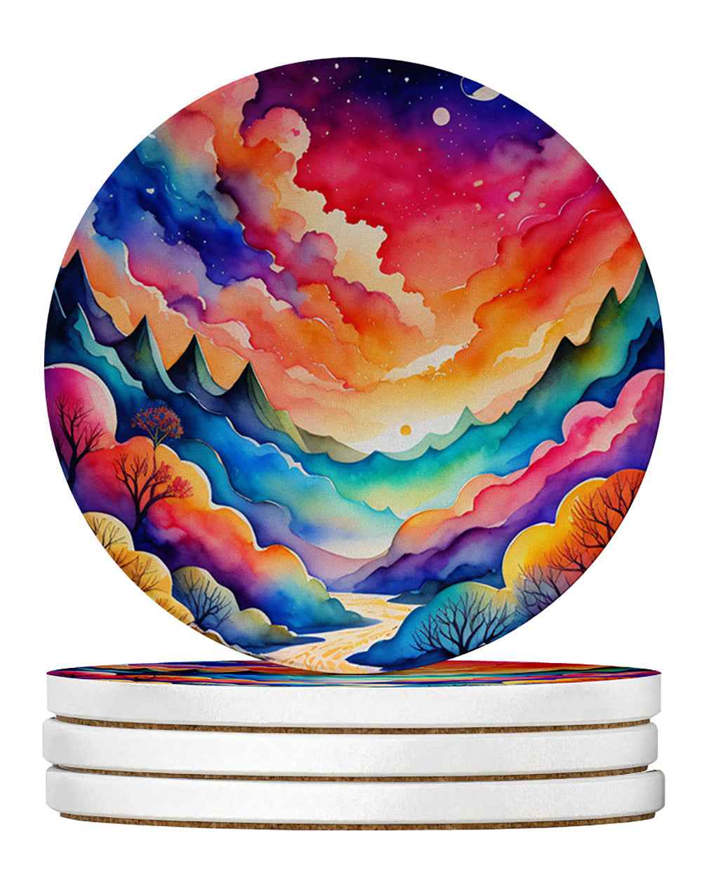 Colorful Amaranths Large Sandstone Coasters Pack of 4